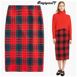 NWT, J.Crew, Pencil Skirt in Holiday Lattice Print